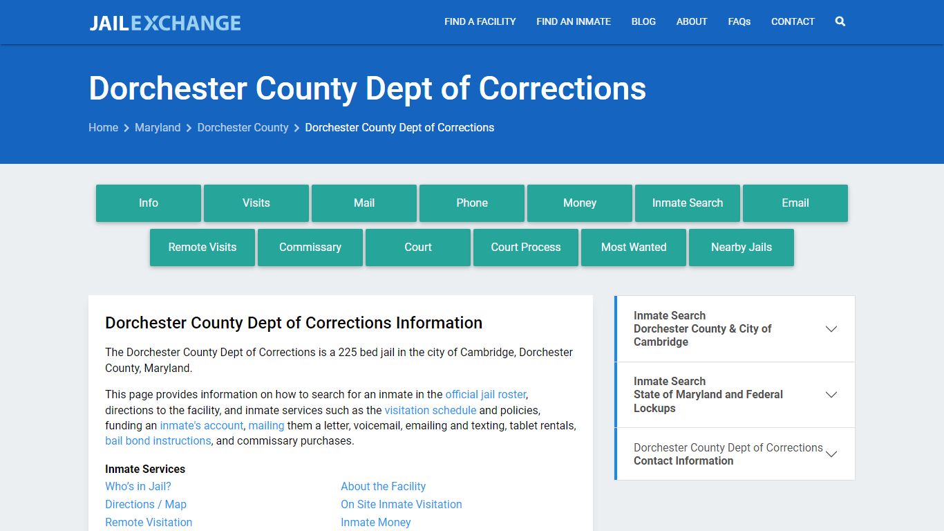 Dorchester County Dept of Corrections - Jail Exchange